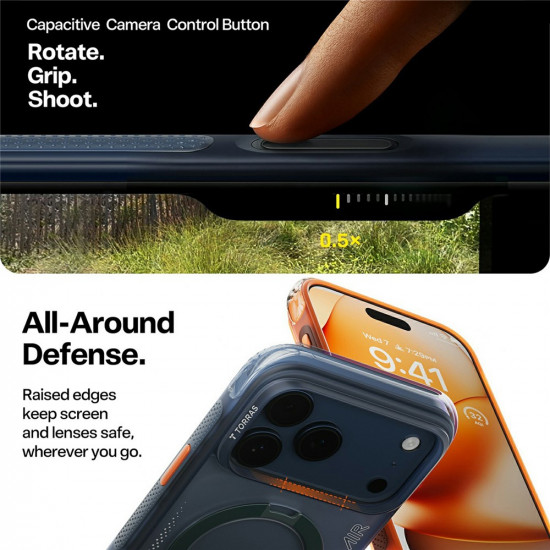 Torras Ostand Spin Air Series iPhone 17 Pro Horizon Orange Torras Ostand Spin Air Series iPhone 17 Pro Horizon Orange