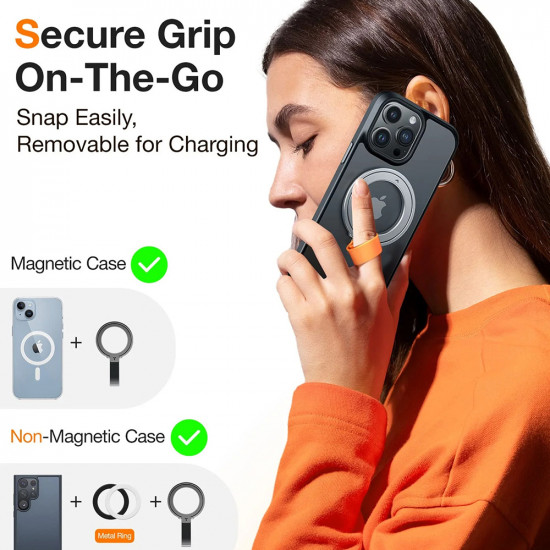 Torras Ostand Magnetic Ring 360° Rotatable Stand, Phone Holder/Grip, Easy Attach Silver Torras Ostand Magnetic Ring 360° Rotatable Stand, Phone Holder/Grip, Easy Attach Silver