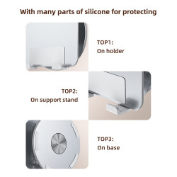 Yesdo Desk Holder (C293) for Tablet, Good Heat Releasing, Folding Design, Aluminum Alloy Silver Yesdo Desk Holder (C293) for Tablet, Good Heat Releasing, Folding Design, Aluminum Alloy Silver