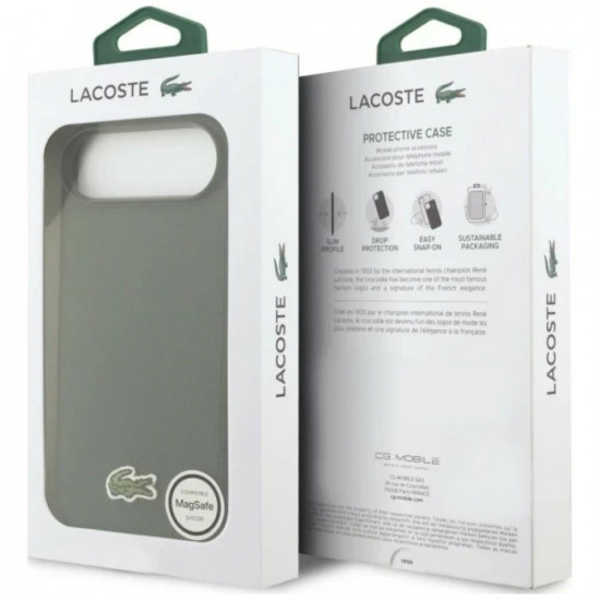 Lacoste Iconic Petit Pique Woven Logo MagSafe case for iPhone Air sinople