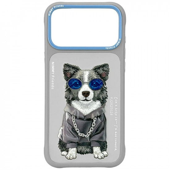 Nimmy Glasses Cool Dog Case for iPhone 17 Pro Max Gray