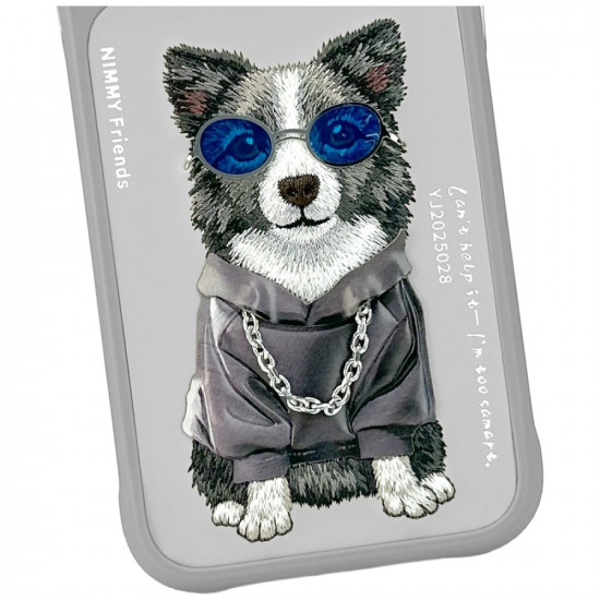 Nimmy Glasses Cool Dog Case for iPhone 17 Pro Gray