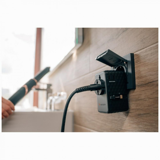 Verbatim Travel Adapter EU/UK/US GaN 1xUSB-C/1xUSB-A/2xUSB-C PD 70W black 30186