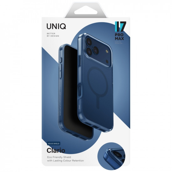 UNIQ Clario Case for iPhone 17 Pro Max Magclick Charging Blue