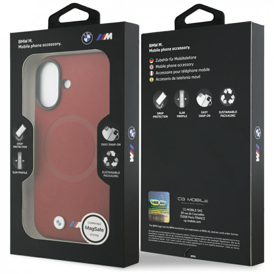 BMW M FW Metal Logo MagSafe Case for iPhone 17 Red