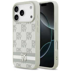 Case DKNY Checkered with Printed Stripes for iPhone 17 Pro beige