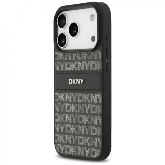 Case DKNY Repeat Texture Pattern with Tonal Stripe for iPhone 17 Pro Max black Case DKNY Repeat Texture Pattern with Tonal Stripe for iPhone 17 Pro Max black