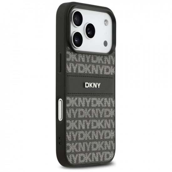 Case DKNY Repeat Texture Pattern with Tonal Stripe for iPhone 17 Pro Max black Case DKNY Repeat Texture Pattern with Tonal Stripe for iPhone 17 Pro Max black