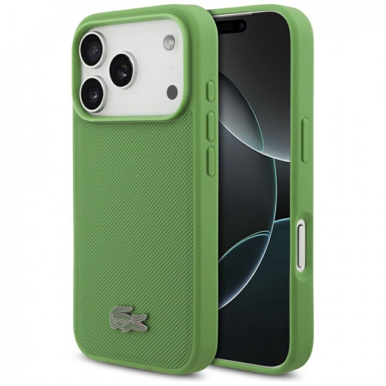 Lacoste Petit Pique Lacquer Logo MagSafe case for iPhone 17 Pro tarragon
