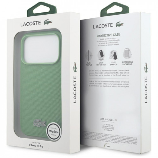 Lacoste Petit Pique Lacquer Logo MagSafe case for iPhone 17 Pro tarragon