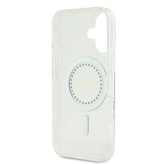 Guess GUHMP16SPFTDTEH iPhone 16 6.1" white hardcase IML Rhinestones MagSafe