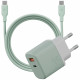 Wall charger Bazic GoPort Velox Kit USB-C/USB-A GaN 35W with cable green Wall charger Bazic GoPort Velox Kit USB-C/USB-A GaN 35W with cable green