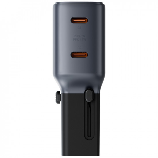 Wall charger Energea TravelGo Adapter 45 2xUSB-C 45W graphite-black