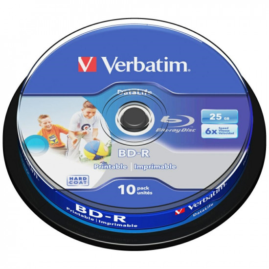 Disc BD-R Verbatim SL Printable Datalife 6X 25GB 10pcs 43804 Disc BD-R Verbatim SL Printable Datalife 6X 25GB 10pcs 43804