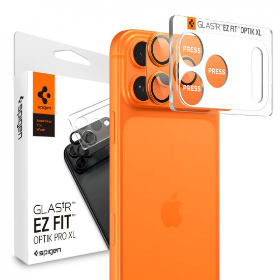 Spigen Optik.tR EZ Fit Pro Camera Glass (2 pack) iPhone 17 Pro Max Orange Spigen Optik.tR EZ Fit Pro Camera Glass (2 pack) iPhone 17 Pro Max Orange