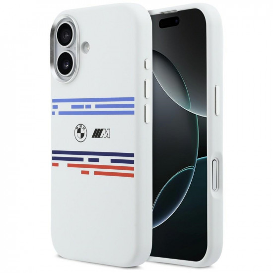 BMW M Silicon Horizontal Line MagSafe Case for iPhone 17 White