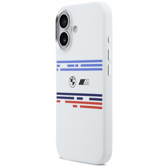 BMW M Silicon Horizontal Line MagSafe Case for iPhone 17 White