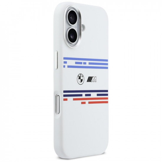 BMW M Silicon Horizontal Line MagSafe Case for iPhone 17 White