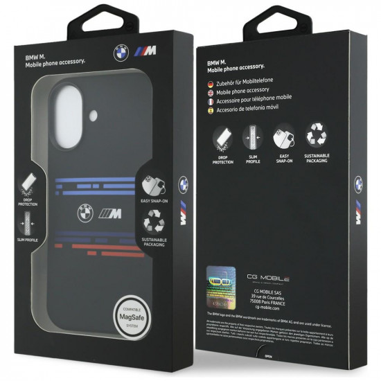BMW M Silicon Horizontal Line MagSafe Case for iPhone 17 Black