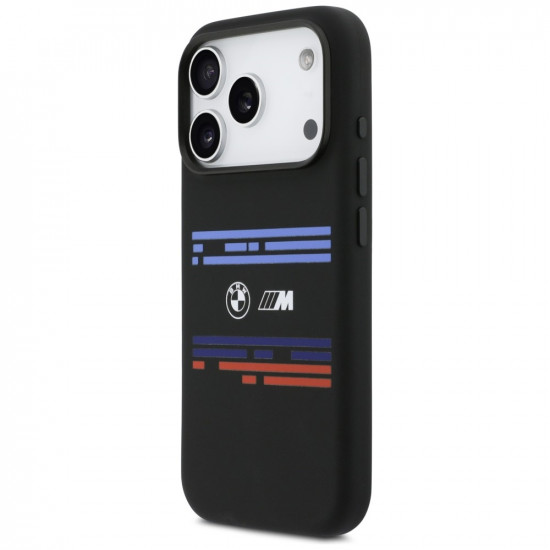 BMW M Silicon Horizontal Line MagSafe Case for iPhone 17 Pro Black