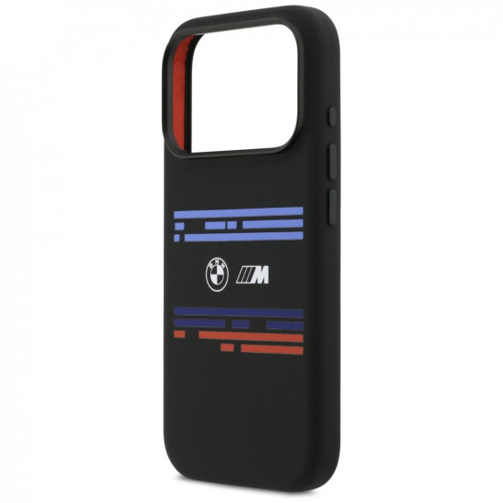 BMW M Silicon Horizontal Line MagSafe Case for iPhone 17 Pro Black