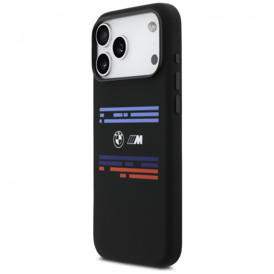 BMW M Silicon Horizontal Line MagSafe Case for iPhone 17 Pro Max Black