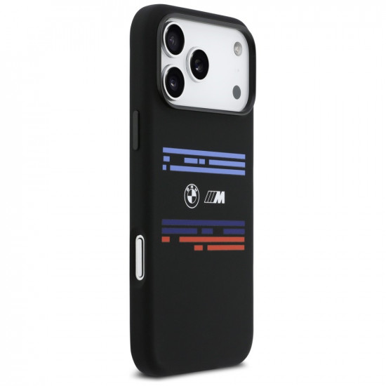 BMW M Silicon Horizontal Line MagSafe Case for iPhone 17 Pro Max Black