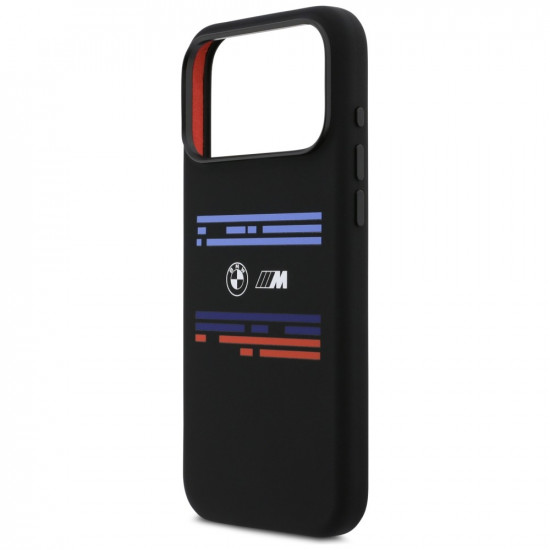 BMW M Silicon Horizontal Line MagSafe Case for iPhone 17 Pro Max Black