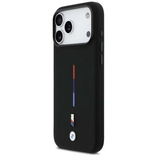BMW M Silicon Tricolor Line MagSafe Case for iPhone 17 Pro Max Black