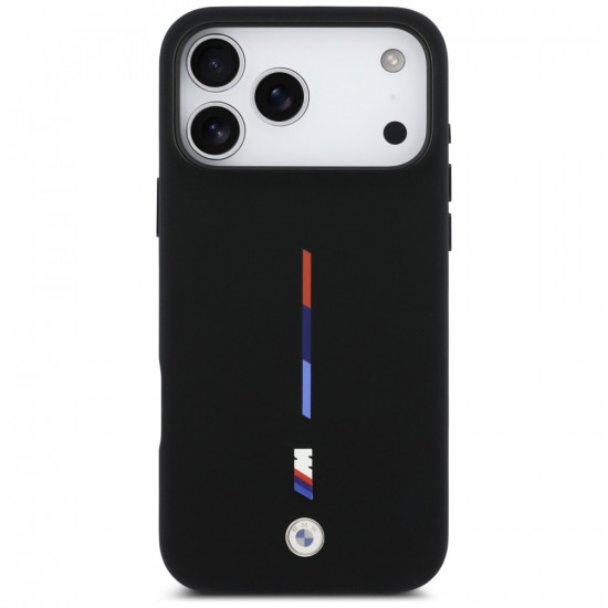 BMW M Silicon Tricolor Line MagSafe Case for iPhone 17 Pro Max Black