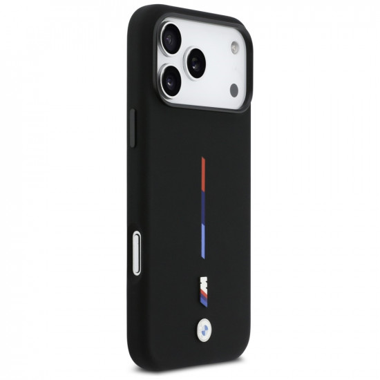 BMW M Silicon Tricolor Line MagSafe Case for iPhone 17 Pro Max Black