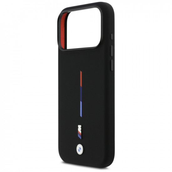 BMW M Silicon Tricolor Line MagSafe Case for iPhone 17 Pro Max Black