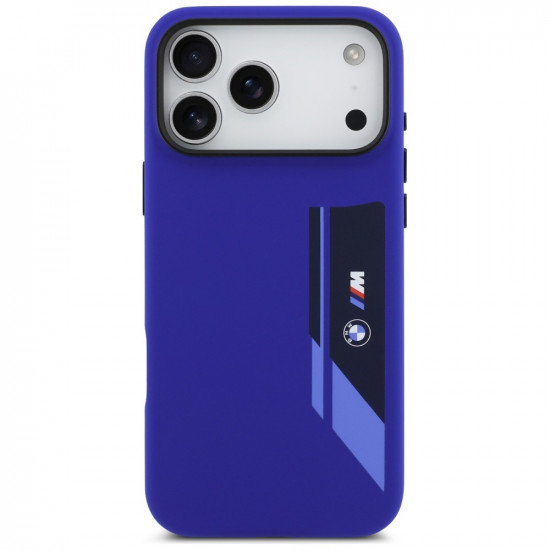 BMW M Silicon Vertical Logo MagSafe Case for iPhone 17 Pro Max Navy Blue