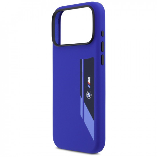 BMW M Silicon Vertical Logo MagSafe Case for iPhone 17 Pro Max Navy Blue