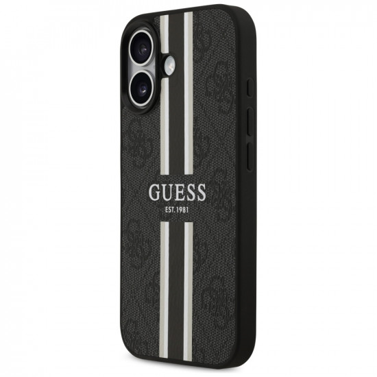 Case Guess 4G Printed Stripes MagSafe for iPhone 17 black