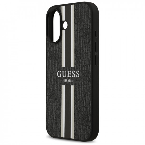 Case Guess 4G Printed Stripes MagSafe for iPhone 17 black