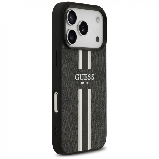 Case Guess 4G Printed Stripes MagSafe for iPhone 17 Pro black