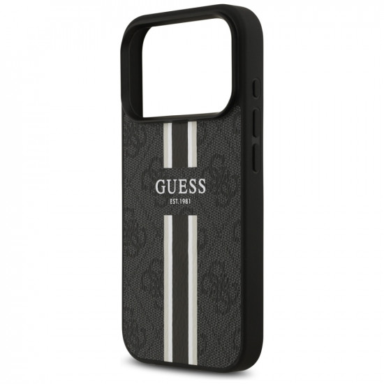 Case Guess 4G Printed Stripes MagSafe for iPhone 17 Pro black