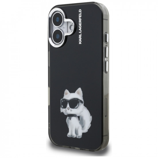 Case Karl Lagerfeld IML Aquarelle Choupette &amp; Logo for iPhone 16 black