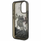 Case Karl Lagerfeld Liquid Glitter Choupette Logo MagSafe for iPhone 16 black