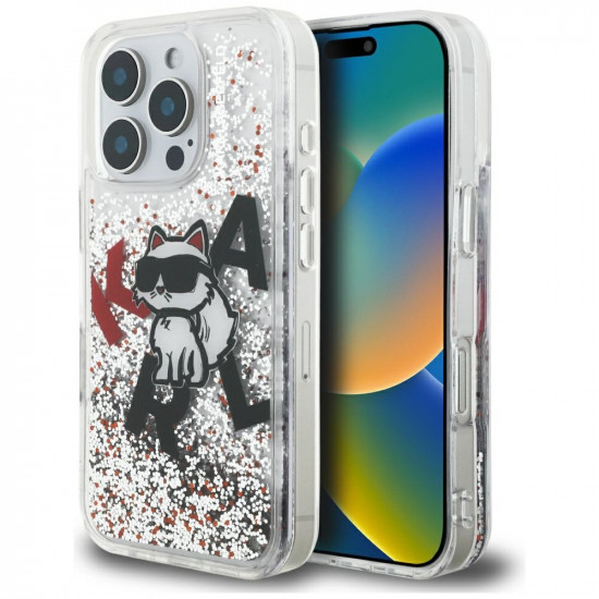 Case Karl Lagerfeld Liquid Glitter Choupette Logo for iPhone 16 Pro Max transparent Case Karl Lagerfeld Liquid Glitter Choupette Logo for iPhone 16 Pro Max transparent