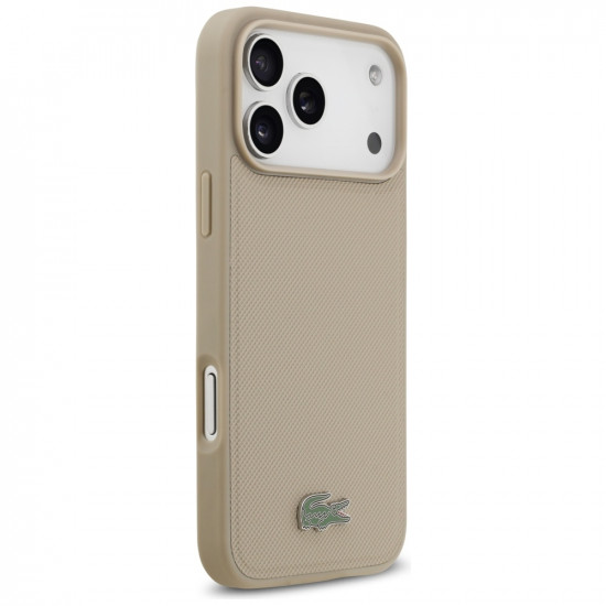Lacoste Petit Pique Lacquer Logo MagSafe case for iPhone 17 Pro Max taupe