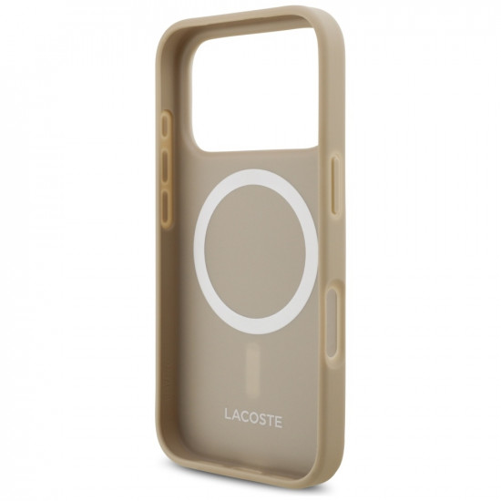 Lacoste Petit Pique Lacquer Logo MagSafe case for iPhone 17 Pro taupe