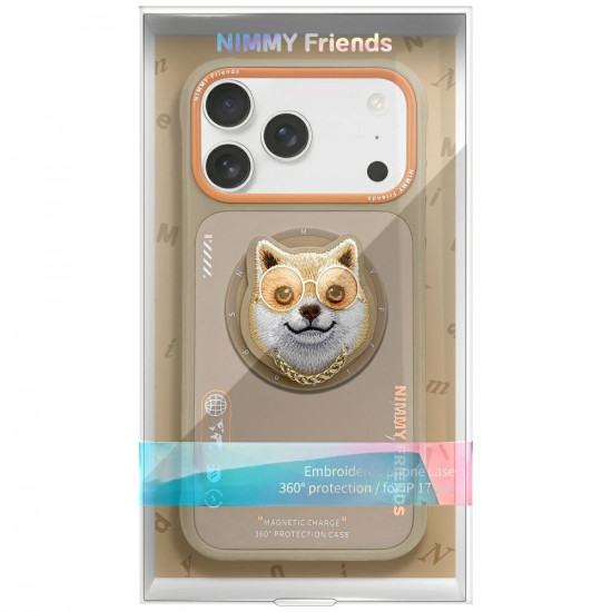 Case Nimmy Glasses Cool Dog MagSafe for iPhone 17 beige