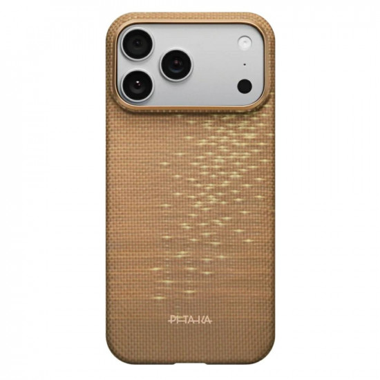 Case PITAKA Ultra-Slim MagSafe for iPhone 17 Pro golden glitter