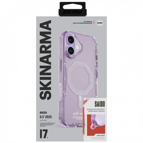 Skinarma Saido case for iPhone 17 Magnetic Charging lilac
