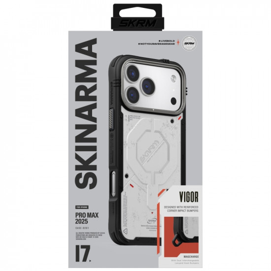Case Skinarma Vigor MagSafe for iPhone 17 Pro Max light gray