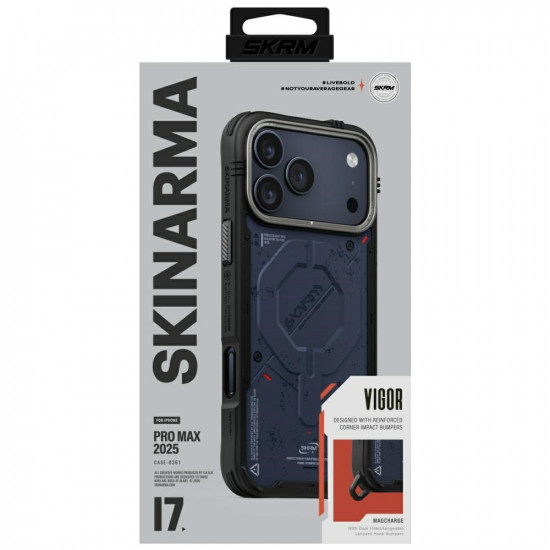 Skinarma Vigor MagSafe case for iPhone 17 Pro Max blue