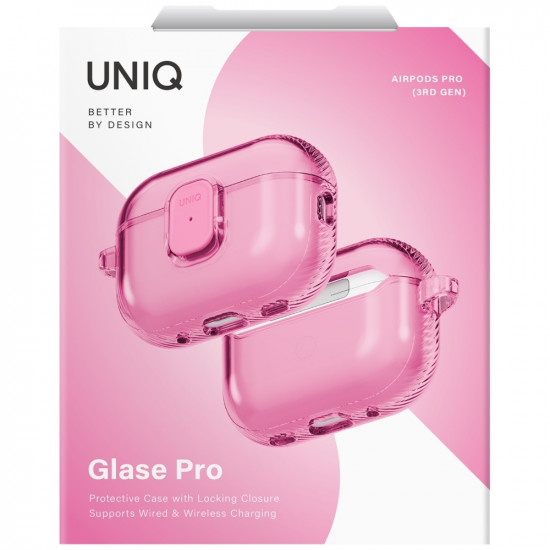 Case UNIQ Glase Pro for AirPods Pro 3 Lock Case pink