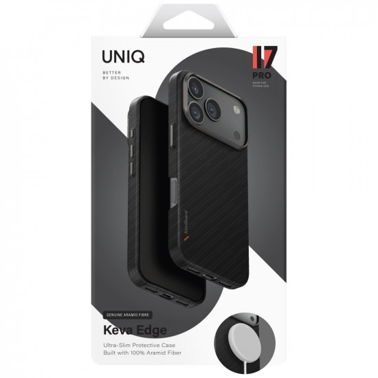 Case UNIQ Keva EDGE for iPhone 17 Pro Magclick Charging black Case UNIQ Keva EDGE for iPhone 17 Pro Magclick Charging black